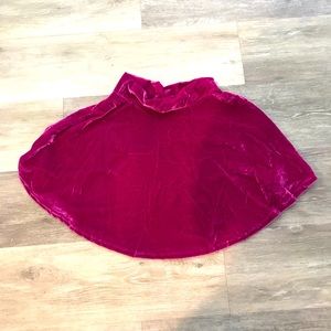 Pink velvet skirt
